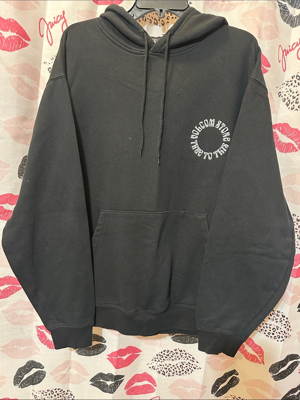 Volcom Black Crewneck Hoodie with Small Chest Logo